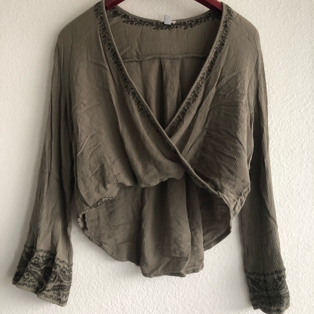 Beautiful embroidered wrap top